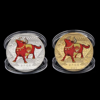 

New Year Coin Twelve Zodiac Ox Commemorative Coins For Collection Gift 2021