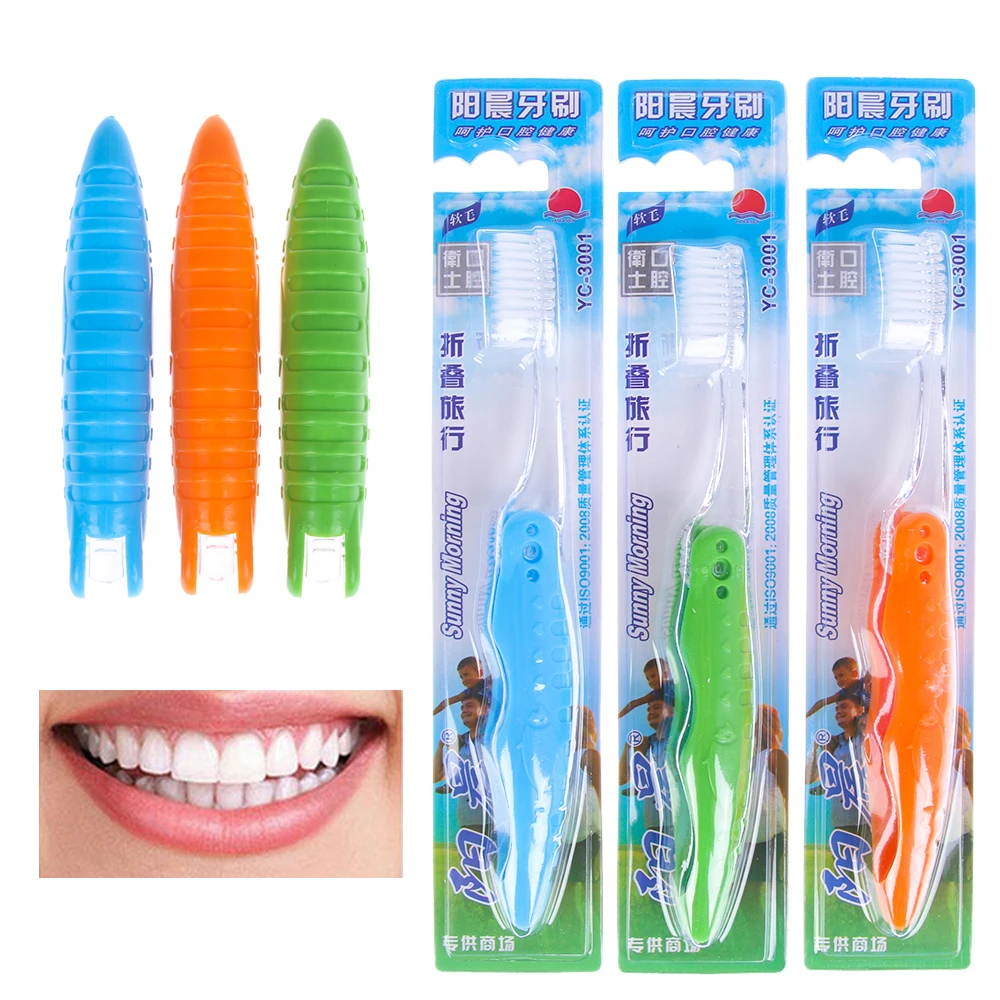 

1PC Foldable Travel Camping Outdoor Portable Toothbrush Cleaning Oral Dental Care Color Random