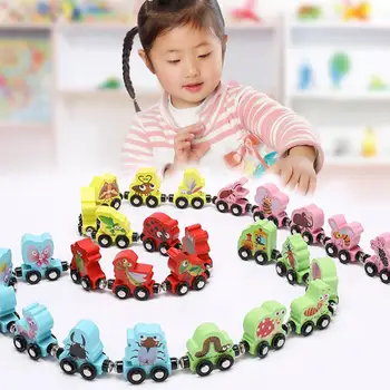 

27Pcs/Set Magnetic Number Alphabet Animal Mini Train Cars Education Kids Toy