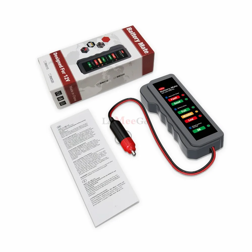 12V Digital Battery Alternator Tester 6 LED Lights Display brake fluid tester Auto Car Diagnostic for Cars Vehicle Motorcycle (7)