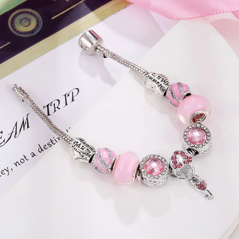 Pandora bracelet with 11 charms pink colors | Pandora bracelet, Pandora  charm bracelet, Pandora