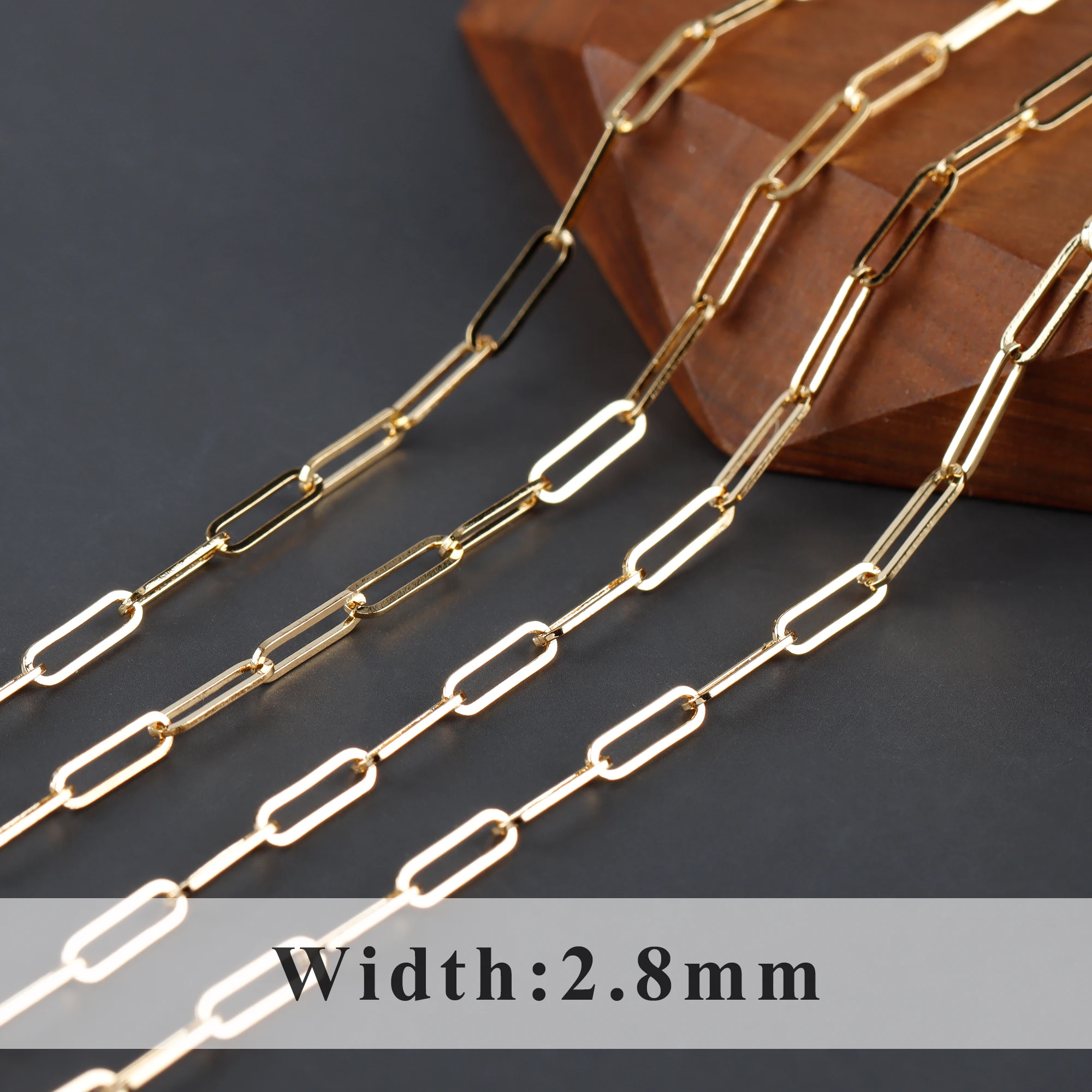 YEGUI C201,diy 체인, 18k 금 도금, 구리 금속, 로듐 도금, 손으로 만든 체인, diy 팔찌 목걸이, 보석 만들기, 1 메터/몫