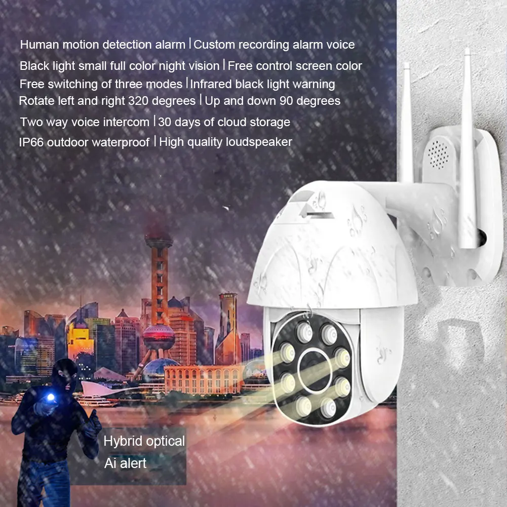 1080P Network Easy Install Surveillance Outdoor Waterproof Mini Dome Smart Security IP Camera Multifunction HD Wireless WiFi