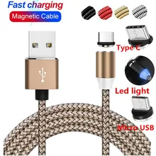 1 м Micro usb type C зарядный Магнитный USB кабель для huawei Y5 Y6 Y7 Prime y9 prime p smart honor 9 8 10 lite 8x 8a 8s