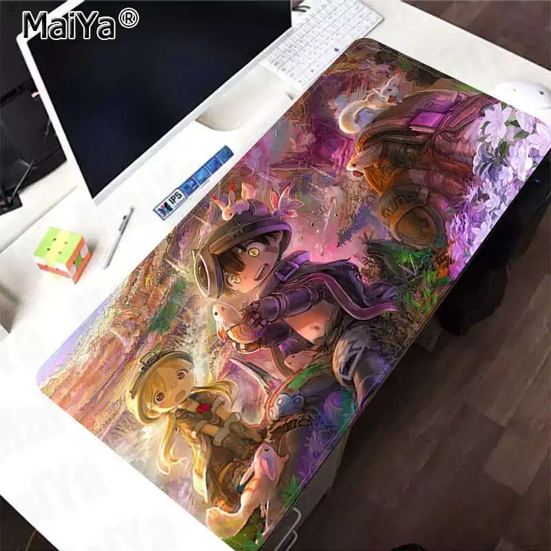 Lock Edge 40X90cm Maiya сделано в abyss аниме прочный резиновый коврик для мыши коврик скорость/Управление версия большой игровой коврик для мыши - Цвет: Lock Edge 40X90cm