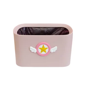 

Card Captor Sakura Cartoon Creative Home Bedroom Trash Can Anime Cute Pink Plastic Waste Bin Garbage Storage Bucket Without Lid