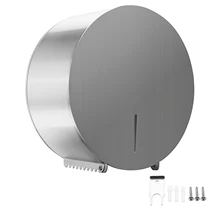Wall Toilet Paper Holder With Cover Chrome Toilet Tissue Box Roll Dispenser Stainless Steel Bathroom Storage Tissue Dust-Proof