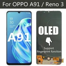 شاشة OLED مقاس 6.4 بوصة لـ OPPO A91 PCPM00 ، CPH2001 ، CPH2021 / Reno3 CPH2043 ، مجموعة استبدال محول الأرقام بشاشة تعمل باللمس