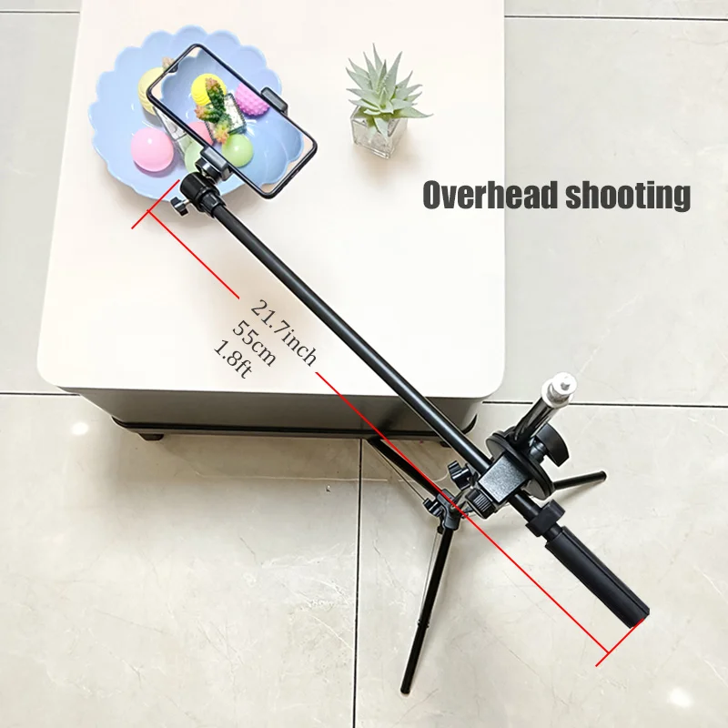 Mobile Phone Tablet DSLR Camera Tripod Boom Arm 155cm 61inch for Top Down Shooting Stand Youtuber Unboxing Video Studio phone tripod photo tripod tripod mount adapter