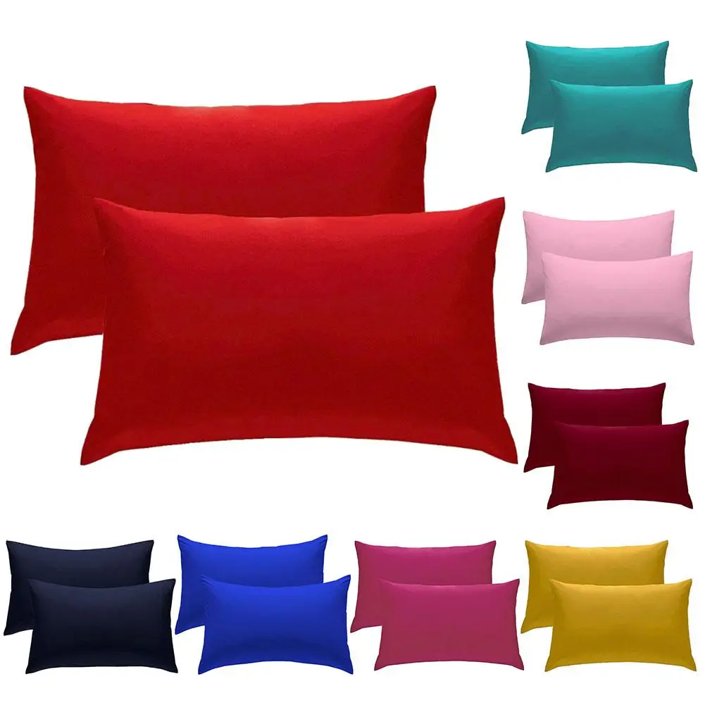 

50x70cm 2Pcs Soft Solid Color Pillow Case Breathable Pillow Case Home Chair Polyester Pillow Cover Home Bedding Set Home Textile