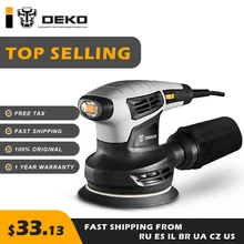 DEKO – ponceuse classique à rotation aléatoire DKSD28Q, 280W, système de collecte de poussière efficace pour le travail du bois