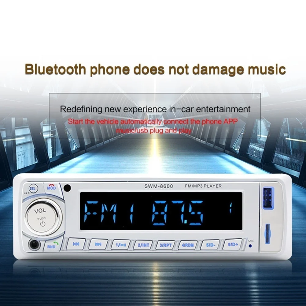 SWM-8600 ЖК-экран Автомобильный MP3-плеер Стерео аудио Bluetooth Вызов вставная карта USB флэш-диск все-в-на радио пульт дистанционного управления