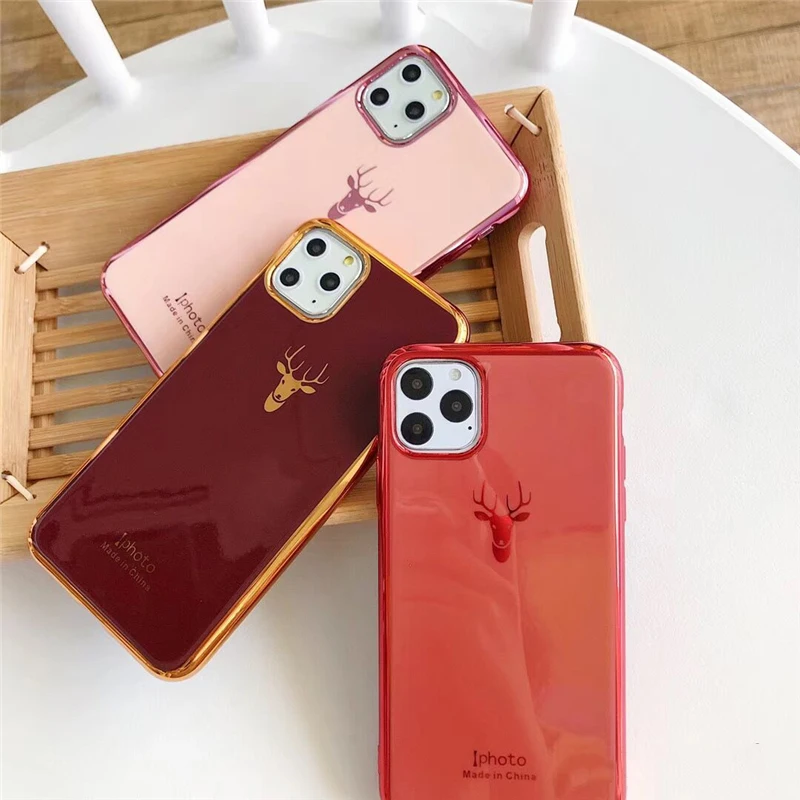 GlamPhone чехол сплошной цвет Лось чехол для телефона для iPhone11Pro/Max X XS Max XR Мягкий силиконовый чехол для iPhone11 7 8 6 6s Plus чехол