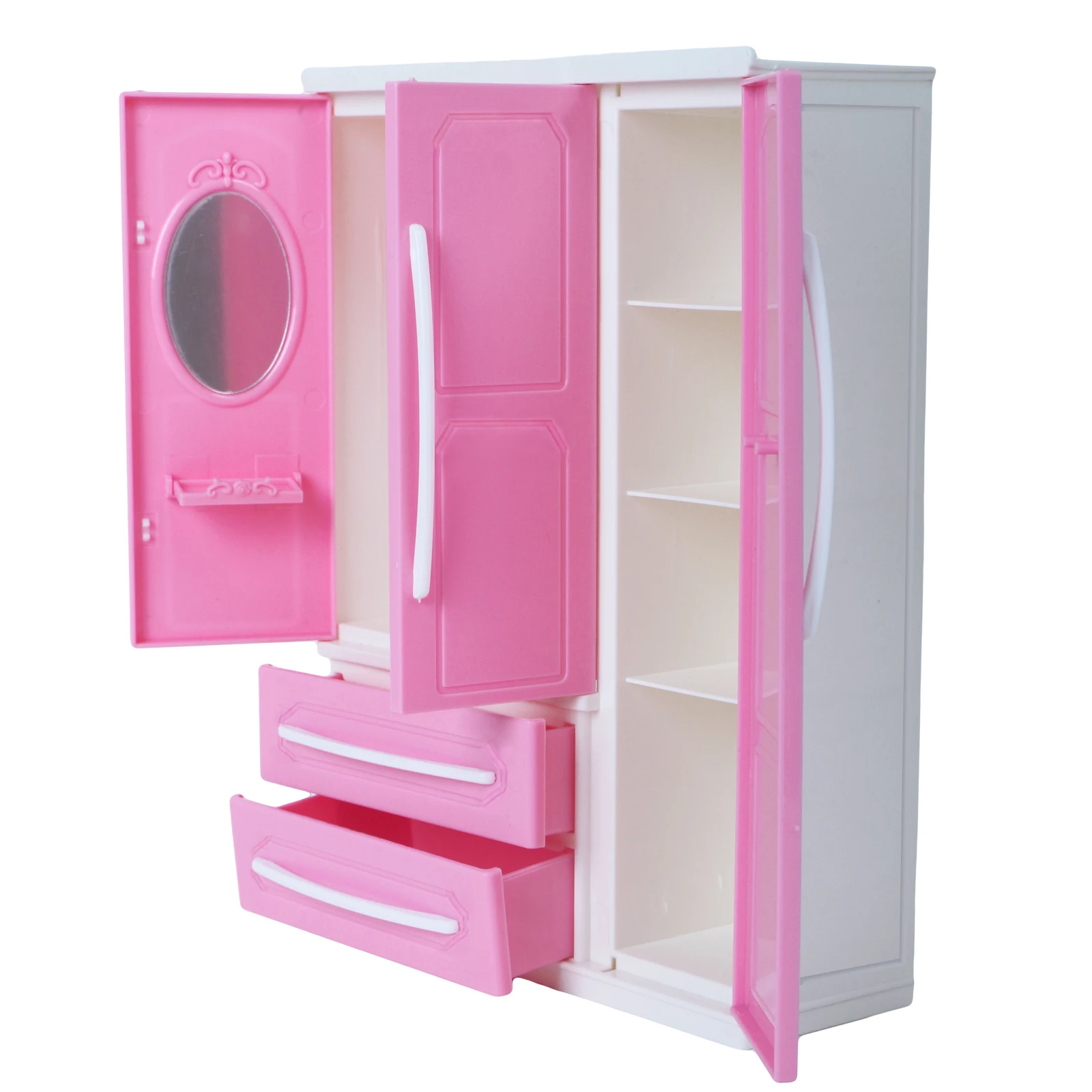 For Barbie Doll Furniture Accessories Plastic Toy With Light Dressing Table  Wardrobe Wardrobe Set Play Holiday Gift Girl DIY - AliExpress