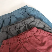 Летние новые стильные детские хлопковые льняные шорты han ban, детские шорты с большим шаговым швом для мужчин и женщин