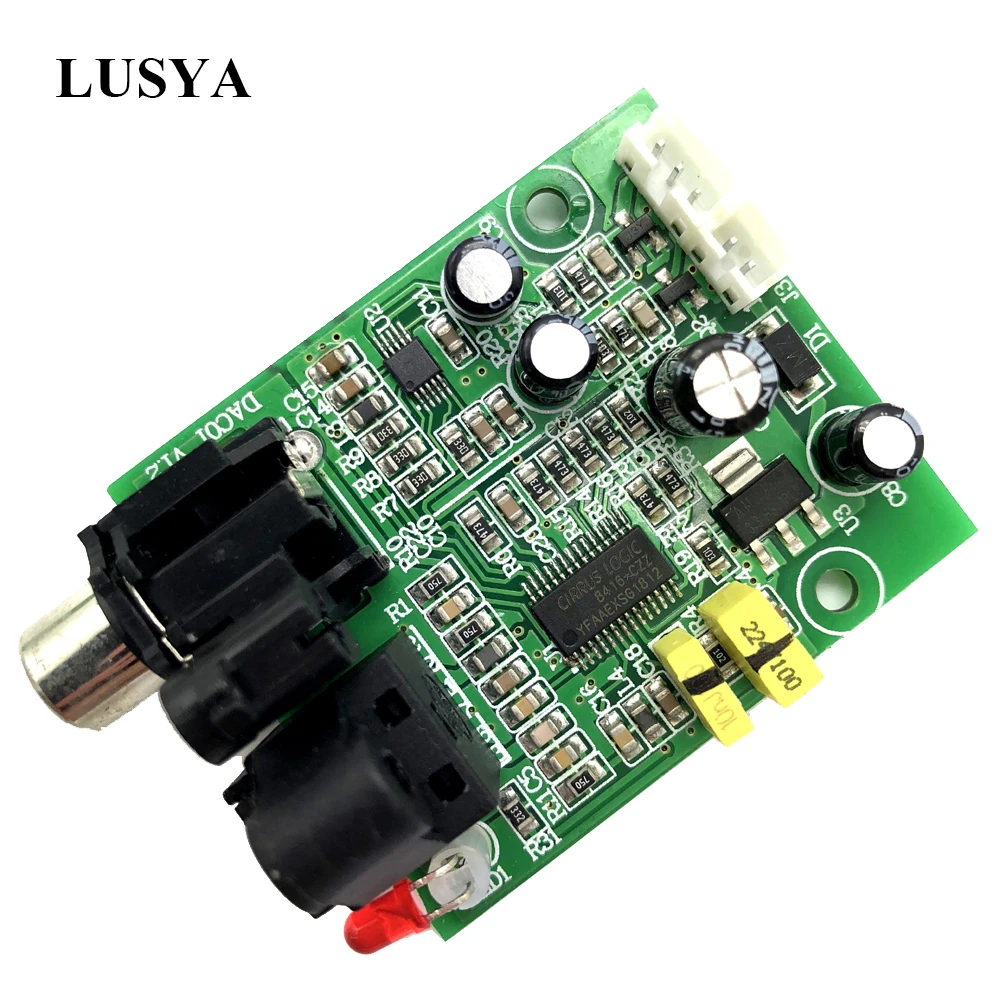 Lusya CS8416 CS4344 волоконно оптический коаксиальный цифровой Интерфейс ЦАП Вход 24