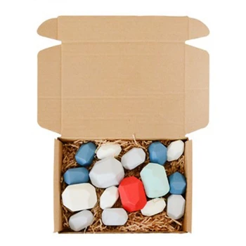 

16Pcs Colorful Stone Building Blocks Educational Toys Wood Balanced Stacked Stones Nordic Style Stacking Game