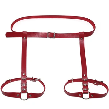 

Sexy Women's Garter Belt Leather Harness Belt For Stocking Female Erotic Leg Cage Body Bondage Leg Cage Bow Garter