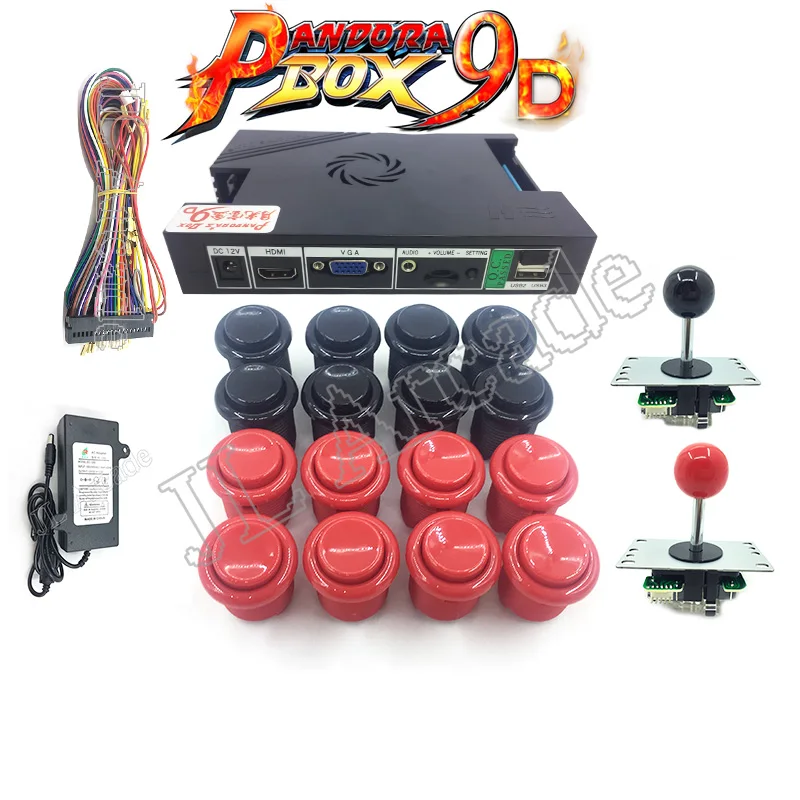 

2Player DIY Arcade Console Kit Pandora box 9D 2222 in 1 game board 5Pin joystick 5V Low sound LED Push Button for Arcade Machine