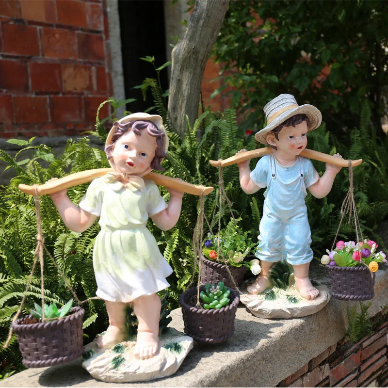 Американский милый мультфильм куклы цветочный горшок для девочек и мальчиков искусство растение в горшке горшок Открытый сад комната кабинет прихожей украшения R2934