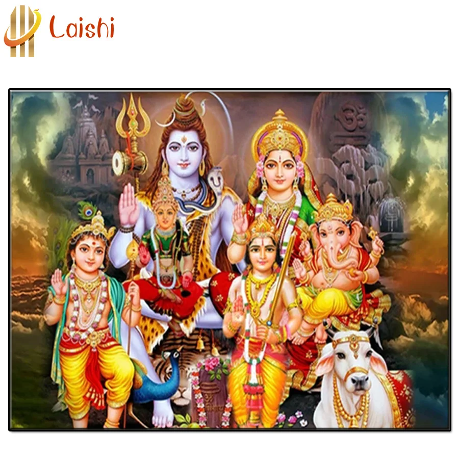 Алмазная живопись Религиозное искусство голова индийского слона Бог Шива и т. д.