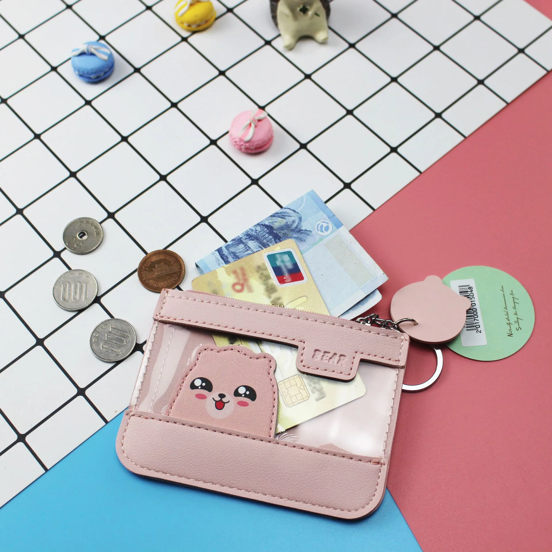 1 шт. Новое портмоне «кошка» с мультяшным медведем, комбинированная сумка для карт, сумка для монет, Студенческая креативная сумка для хранения животных, дропшиппинг