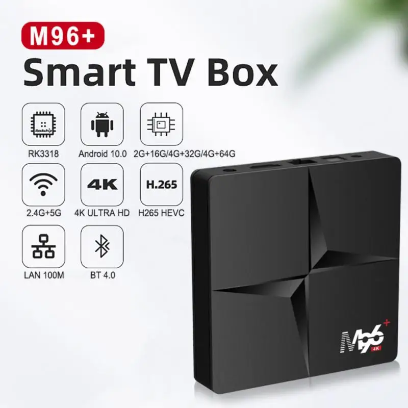 TV Box Android 10 4GB RAM 32GB ROM 4K 2021 Smart 2.4G 5.0G WIFI IPTV OTT Receiver M3U Media Player | Электроника