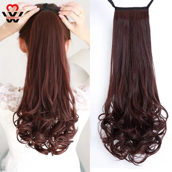 

MANWEIcurls Ponytail Clip In One Piece Ponytail Hair Extension Drawstring Synthetic False Hairpiece With Hairpins