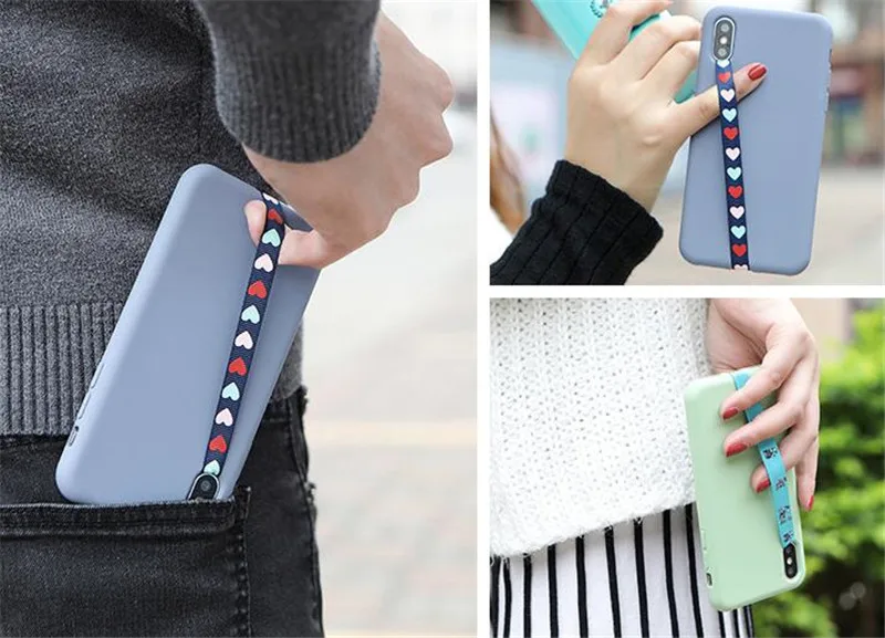 phone stand holder Điện Thoại Di Động Ngón Tay Giá Đỡ Điện Thoại Sling Da PU Cầm Một Tay Chống Trượt Điện Thoại An Toàn Dây Thun Đeo Tay mobile phone stand for desk