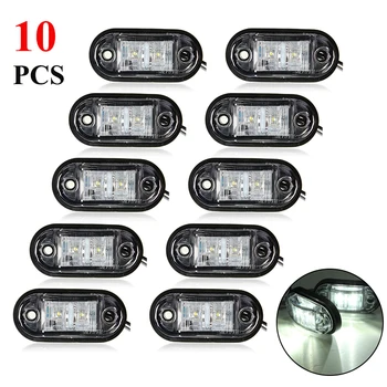 

10PCS 12V / 24V LED Side Marker Lights Car External Lights Warning Tail Light Auto Trailer Truck Lorry Lamps white color