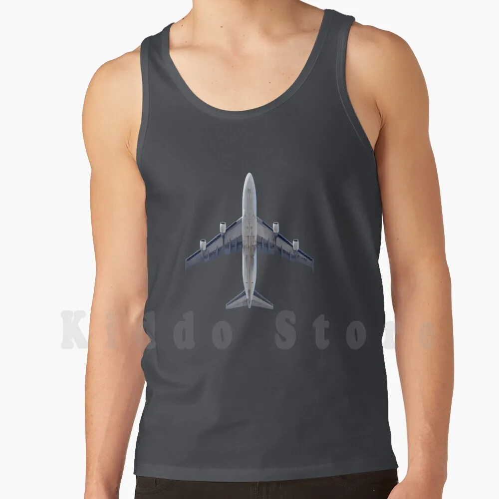 Canottiere Flight Junkie Vest 100% Cotton 747 Airplane Airplane Boeing Flight Flying Jet Jumbo Plane
