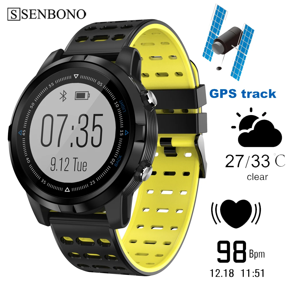 SENBONO Round IP68 Waterproof GPS Smart Watch Men Sports Fitness Tracker  Women Smartwatch for IOS Android Huawei Xiaomi phone