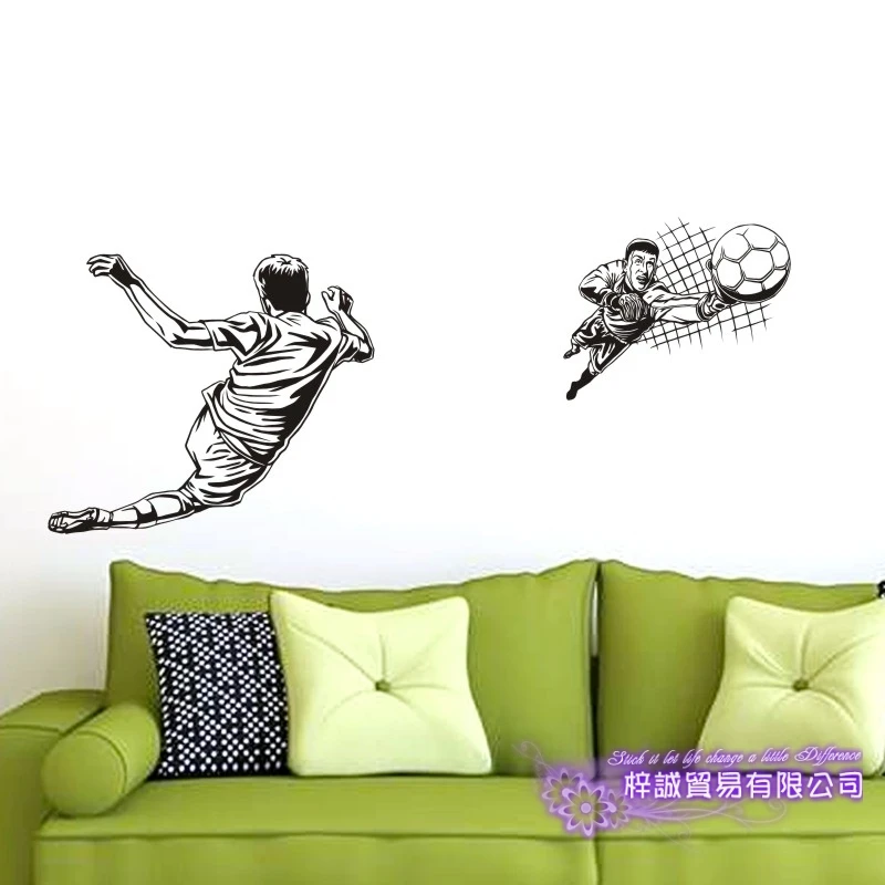 DCTAL Football Player Sticker Football Game Soccer Decal Helmets Kids Room Posters Vinyl Wall Decals F3