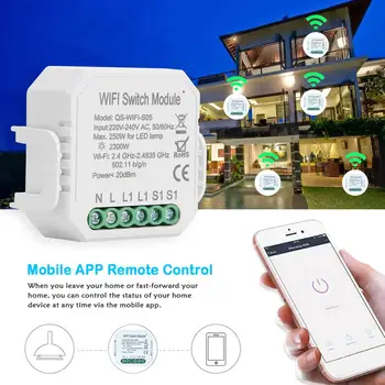 

Tuya S05 1C Smart DIY WiFi Switch Module Support for Alexa Google Assistant
