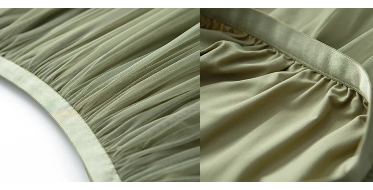 Trytree осень зима юбка Женская Повседневная Эластичная талия сетка модная плиссированная юбка до середины икры универсальная стильная женская юбка