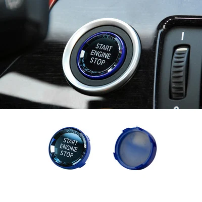 AIRSPEED ABS Кристалл автомобильный двигатель старт стоп Заменить кнопку крышки для BMW E87 E83 E90 E91 E92 E93 E70 E60 E71 E84 E89 аксессуары - Название цвета: Синий