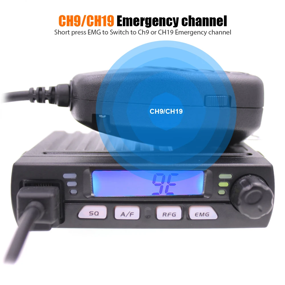 Anysecu Cb-40M Am/Fm Mini Mobie Cb Radio 8W 26Mhz 27Mhz 10 Metri Radio Mobile Amatoriale Citizen Band Radio