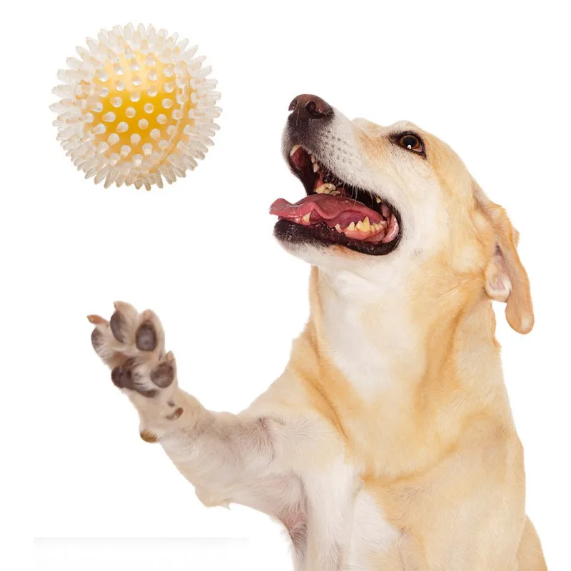 

Pet Ball Toy Squeaking Bouncing Ball Durable Springy Pet Toys Squeaky Ball Bite Resistant for Small Large Luminous Dogs