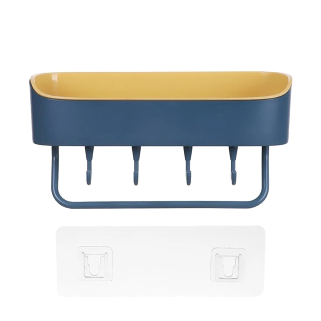 

Adhesive Bathroom Shelf Wall Mounted Storage Rack Organizer - Dark Blue
