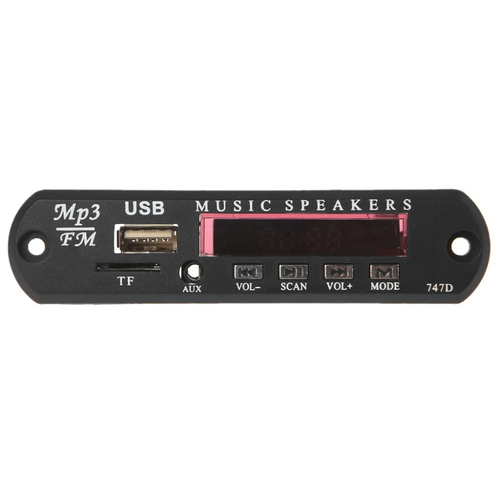 Car Radio Handsfree 12V Mp3 decoder Board Panel Bluetooth 5.0 Wireless FM Module TF Card 3.5mm USB AUX Music