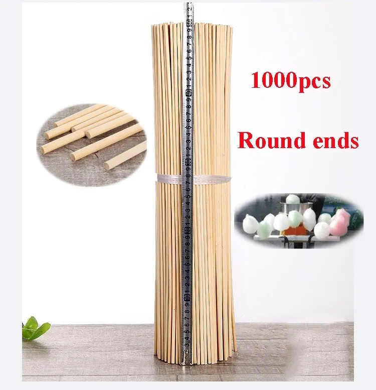 1000 шт DIY бамбуковые палочки деревянные шпаги 500*5 мм плоские концы Одноразовые Бамбуковые Шпажки для хлопковых конфет круглые концы деревянные палочки