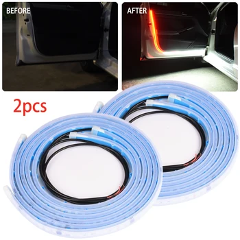 

Car Interior Door Welcome Light 2835 144LED Safety Warning Strobe Signal Lamp Strip Waterproof 12V Auto Decorative Ambient Light