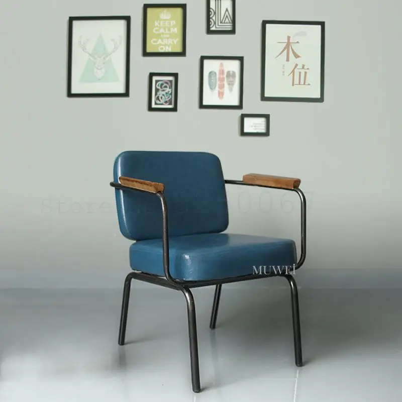 

Industrial Style Retro Iron Chair Loft Leisure Backrest Chair Cafe Dining Chair Designer Creative Personality Chair Stool
