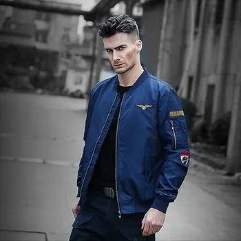 

Air Force Pilot Men's Jacket Fashion Casual Appliques Embroidery Pockets Male Millitary Jackets Coat Streetwear Plus Size 6XL
