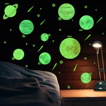 

Solar System Planet Glow Wall Sticker DIY Wall Sticker Glow In The Dark Wall Decal Kids Room Home Decor Planet Galaxy Decor