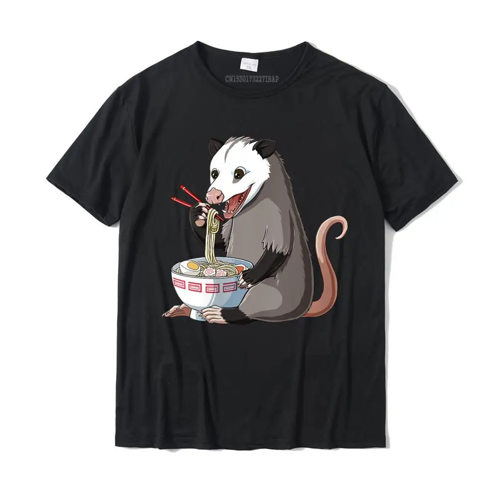 Personalized O Neck T Shirt Summer/Autumn Tops Shirt Short Sleeve Hip Hop Pure Cotton Design Tee-Shirt Normal Male Womens Funny Japanese Kawaii Ramen Opossum V-Neck T-Shirt__31394 black