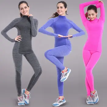 

Brand New 2020 Winter Thermal Underwear Women Sportwear Elastic Breathable Female Casual Warm Long Johns Set