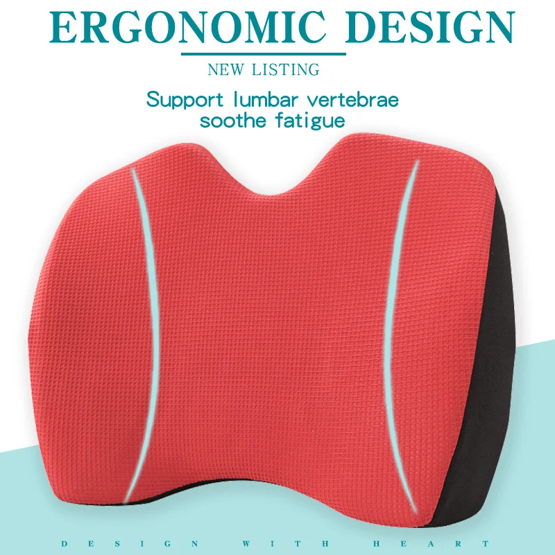 

Soft Memory Foam Lumbar Support Back Massager Waist Cushion Pillow For Chairs in the Car Seat Pillows Home Office Relieve Pain