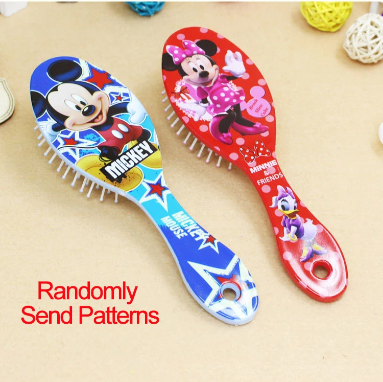Minnie Random Дисней Замороженные расчески для девочек принцесса Минни Маус Волосы Щетки Уход за волосами девочка уход Микки расческа для волос Дисней игрушки - Цвет: Minnie Random