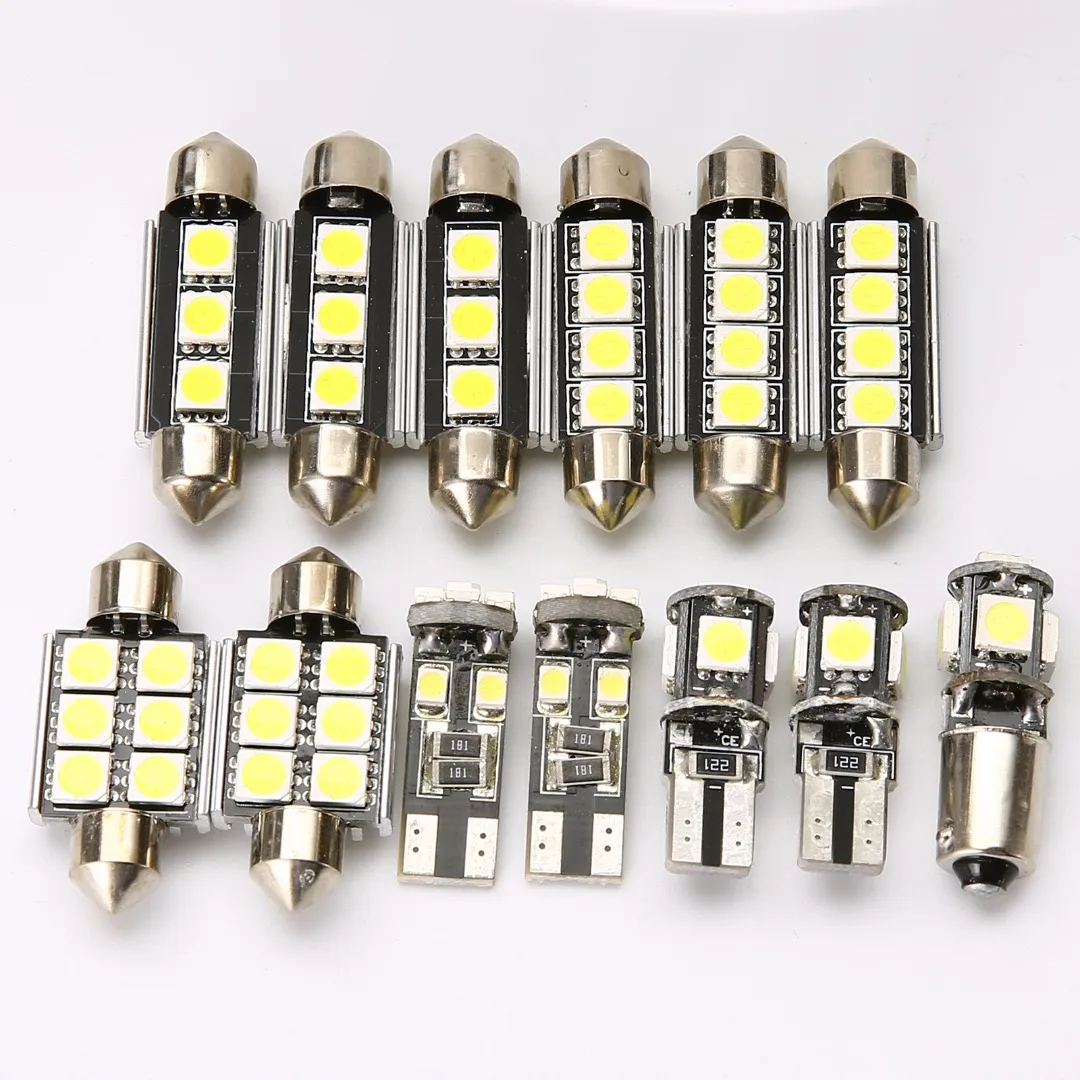 13pcs/set 12V Front/Rear Dome Replacement LED Auto Car Lamp White Car Interior LED Light Bulb Kit For V-W G-olf 6 MK-6 2010-2015